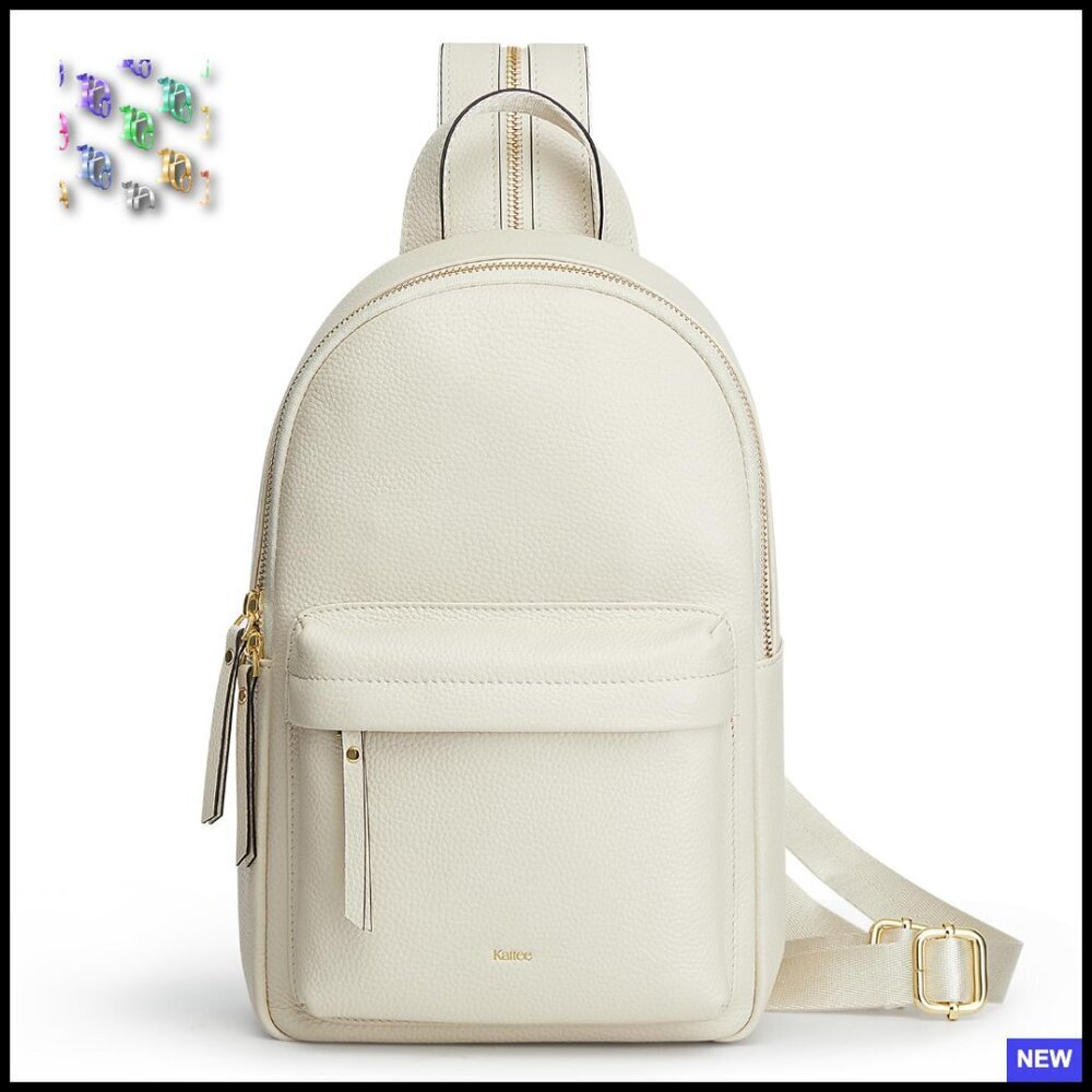 Leather Sling Bag Crossbody Backpack RFID Blocking Multi-Pocket Travel Purse